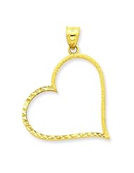 14K Gold Large Reversible Heart Pendant FindingKing