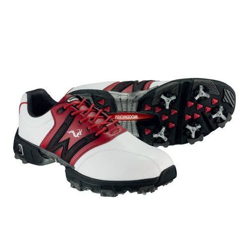 Woodworm Golf TOUR Mens Golf Shoes White and Red 9