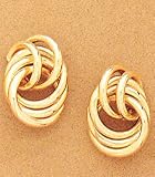 High Polished Love Knot Earrings In 14kt Gold