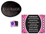 Courage Polished Worry Stone of Sentiment in Keepsake Tin Picture