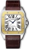 Cartier Men’s Santos 100 XL Automatic Yellow Gold Stainless Steel and Leather Watch #W20072X7