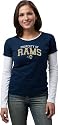St. Louis Rams -Navy- Women's Logo Property Too Long Sleeve Layered Tissue Tee