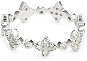 Katie Decker Deco Flower Clear Stack Ring, Size 7