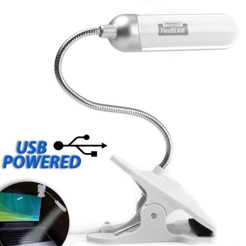 ENHANCE FlexBEAM Clip-On Flexible USB Powered Illuminating Keyboard and Desk Light for Laptops - Desktop Computers & Select Tablets