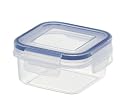 Emsa E502221 Clip & Close 10-Ounce Shallow Square-Shaped Transparent Food-Storage Container