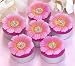 Pink Daisy Flower Tea Light Candles (pack of 6)