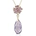 Natural Amethyst Flower Briolette Necklace Pendant title=