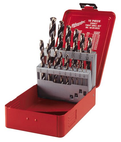 Milwaukee 48-89-0025 15 Piece 1/16-Inch to 1/2-Inch Cobalt Twist Drill Bit Assortment in Metal Index