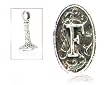 Beaucoup Designs Silver Over Pewter "Wax Seal" Fob Initial Charm F - MADE IN USA