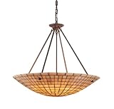 Elk Lighting Stone Mosaic Brass Pendant