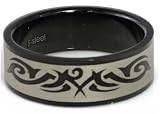Blackline Tribal Design Stainless Steel Ring by BodyPUNKS (RBS-032)