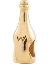 Reflection Beads Silver Gold Plated Wine Bottle Food Bead
