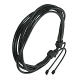 Urban Male Mens Black Leather Surfer Style Bracelet