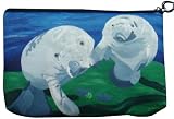 Manatee Cosmetic Bag, Zip-top Closer - Taken From My Original Paintings (Manatees- Tanio Curiosity)