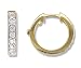 1/2 Carat Bead-set Diamond Hoop Earrings in 14k Yellow Gold (with Safety Lock)