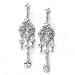 Bridal Earrings, Crystal & Rhinestone Silver Chandelier Earrings for Weddings 684