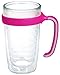 Tervis Handle Made in USA Double Walled Insulated Tumbler Travel Cup Keeps Drinks Cold & Hot, Fits 16oz Tumbler, Pink
