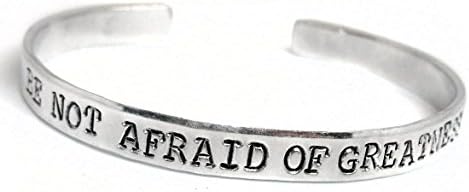 Be not afraid of greatness - Hand Stamped Aluminum, Shakespeare Inspired Cuff Bracelet by Juniper Road