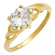 Ring With 1.00ctw Precious Stones - Genuine Diamonds and Aquamarine Beautifully Designed in Yellow Gold - Certificate Available.