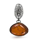 French Collection Cherry Amber and Sterling Silver Small Pendant
