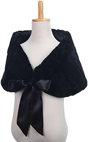 Topwedding Little Girl Faux Fur Shawl Stole Wedding Party Wrap for KID