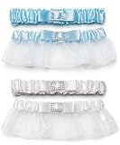 Classic Garters with Buckle - Bridal White