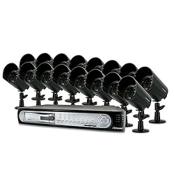 Defender SENTINEL4 Web Ready 16 Channel DVR Security System Digital Video Recorder with 16 Indoor/Outdoor Hi-Res Night Vision Surveillance Cameras