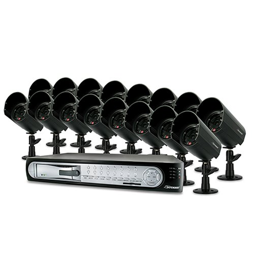 Defender SENTINEL4 Web Ready 16 Channel DVR Security System Digital Video Recorder with 16 Indoor/Outdoor Hi-Res Night Vision Surveillance Cameras