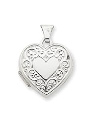 14k Gold White Gold Heart Locket