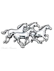 Sterling Silver Horse Herd Animal Brooch Pin