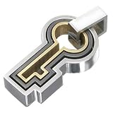 Small Tri-Color Key to My Heart Stainless Steel Pendant