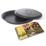 Chefs Planet Pizzaware Rustic Pizza Pan with Trimming Lid and BONUS Cookbook