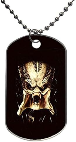 Retro vintage alien vs predator avp Hunter design personlized style dog tag pet tag Necklaces pendant Bead Chain, Dog Tag Size 1.3X2.2X0.1 inches in Diameter