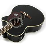 Lindo 2012 Black ‘FIRE’ Acoustic / Electro-Acoustic Guitar *Integrated LCD Digital Tuner, 4-band EQ and XLR* & ACCESSORIES