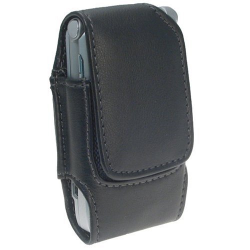 Premium Leather Pouch with Ratcheting Clip for Motorola RAZR V3