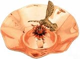 Achla HBBB01  13 Inch Hummingbird Bird Bath Basin in Polished Copper With Threaded Base