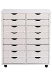 Stanton Dbl-wide Storage Cart 16 Drawers White