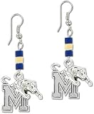 Memphis Tigers Wood Bead Earrings