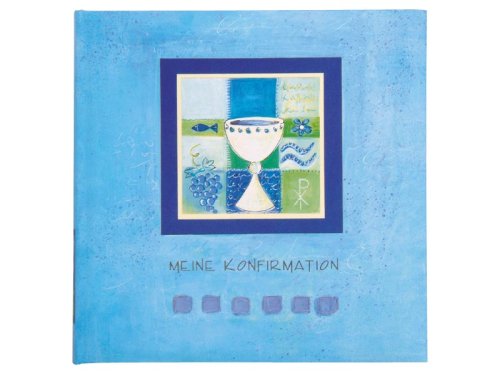 Konfirmationsalbum 25x25 60S Kelch/Symbole/blau
