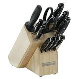 KitchenAid 12-pc. Cutlery Set with Natural Block - Black