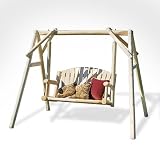 Outdoor Patio Cedar Log Garden Swing - 4'