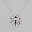 Necklace With 3.00ctw Genuine Garnets in 925 Sterling silver. Total item weight 6.5g Length 16in
