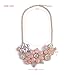 BeOne Temperamental Bohemia Style Flower Shaped CZ Rhinestone Bubble Bib Choker Statement Chain Necklace