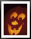 Jack-O-Lantern Lit at Halloween, Washington, USA Framed Art Poster Print by John & Lisa Merrill, 31x39