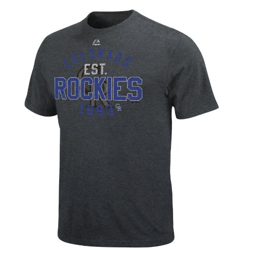 MLB Colorado Rockies Short Sleeve Basic Tee (Charcoal Heather, Medium)