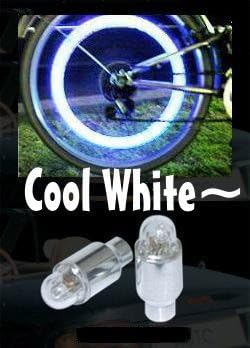 Tireflys UV Flashing Sparkling White LED Valve Cap x2 for Cars, Bikes, Motorbikes - ultrabright for your wheels!