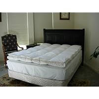 Imperial King White Goose Down Feather Bed with Down Pillow Top Design - 2 Layers