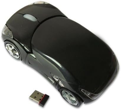 Sungwoo Wireless Optical Mouse Ferrari Wireless Mouse with Cool Sports Car Shaped Design and USB Receiver (Black)