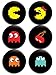 Pac-Man Buttons/Badges/Pins Set