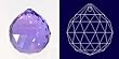 40mm Vintage Crystal Purple Feng Shui Ball, Golf Ball Size